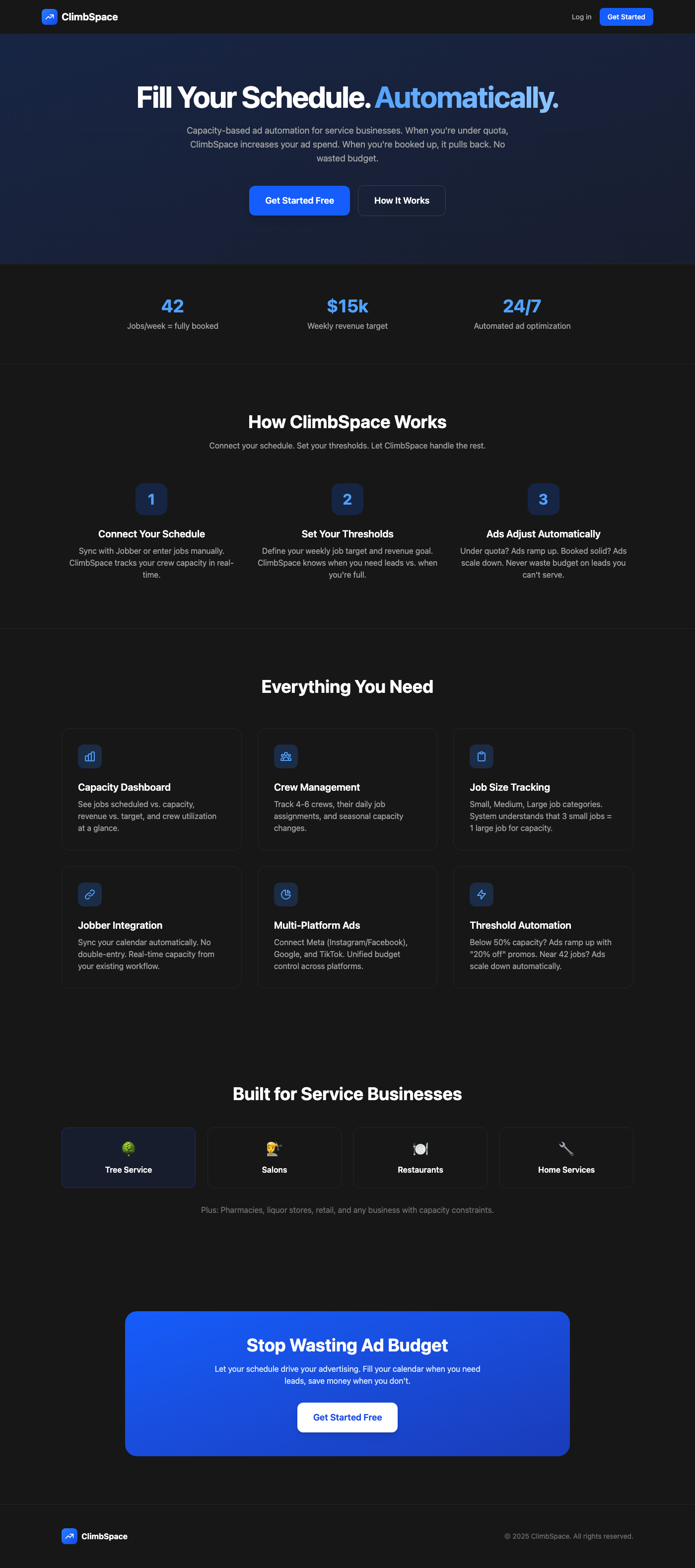 ClimbSpace Landing screenshot